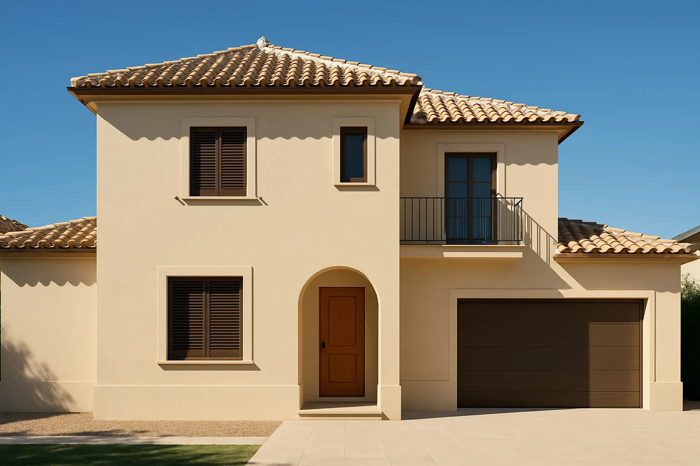 Fachada exterior pintada con acabado duradero